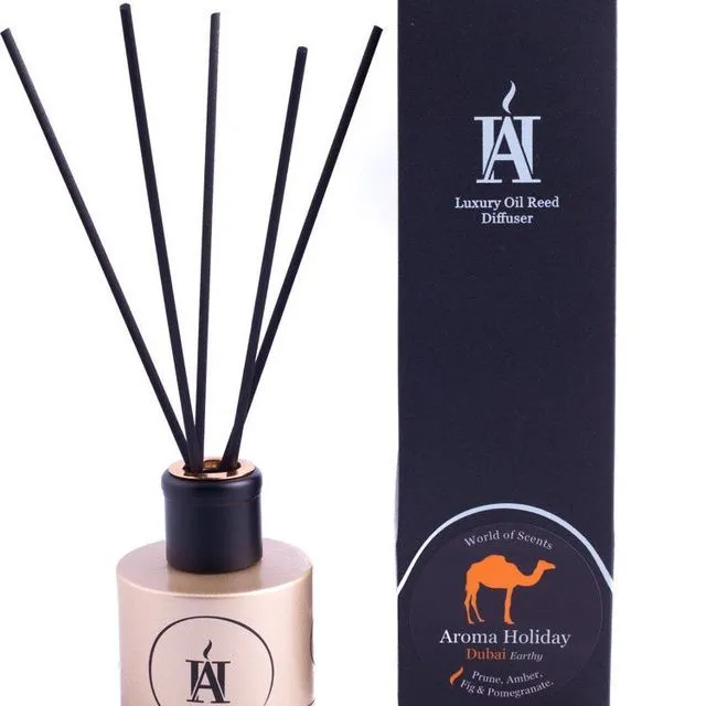 Luxury DUBAI EARTHY Oil Reed Diffuser by Aroma Holiday UK