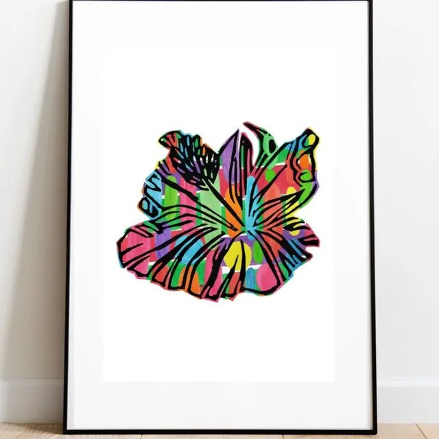 'Hibiscus' Rocks A3 Art Print