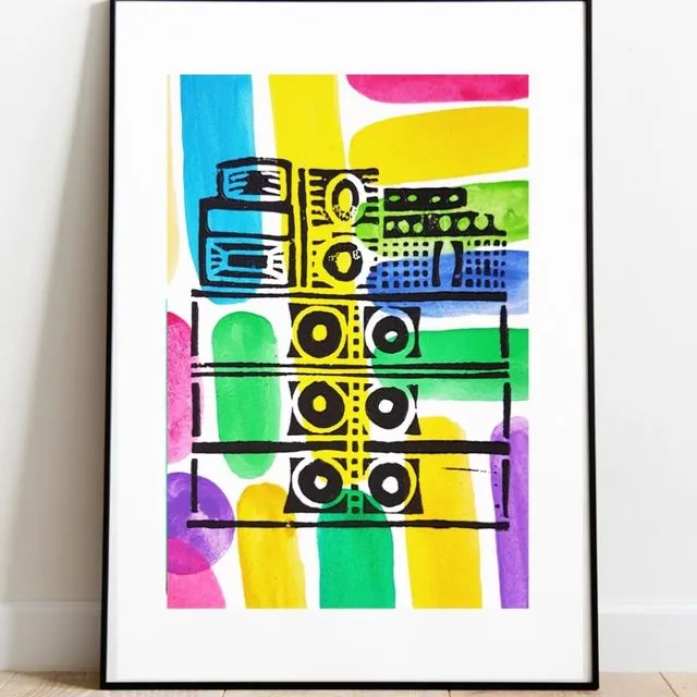 'Sound System' A3 Art Print