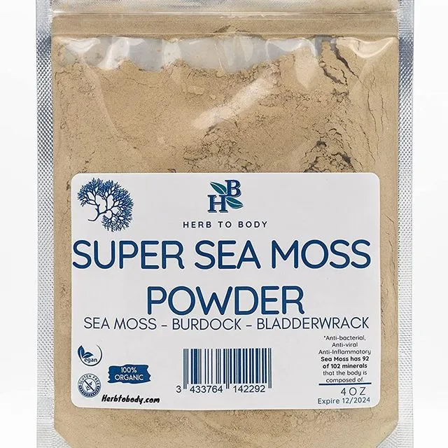 Super Sea Moss Powder – With Bladderwrack and Burdock Root
