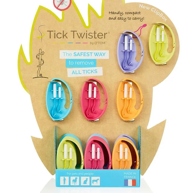 Display of 20 Clipbox Tick Twister®