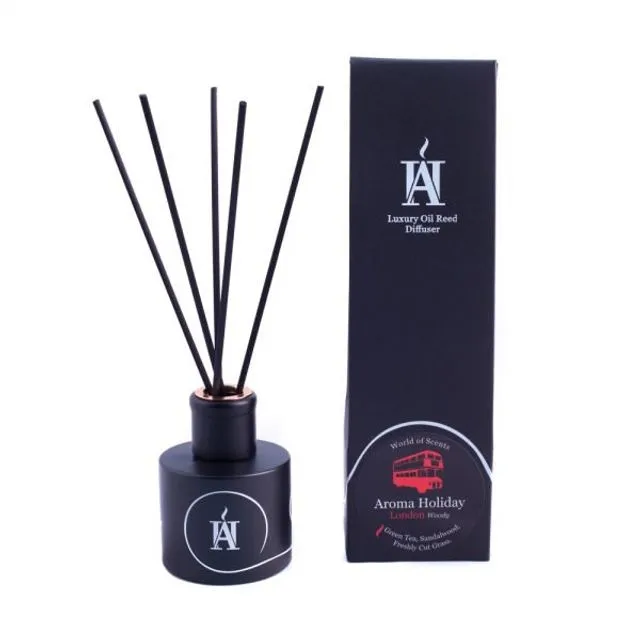 Luxury LONDON WOODY Oil Reed Diffuser by Aroma Holiday UK