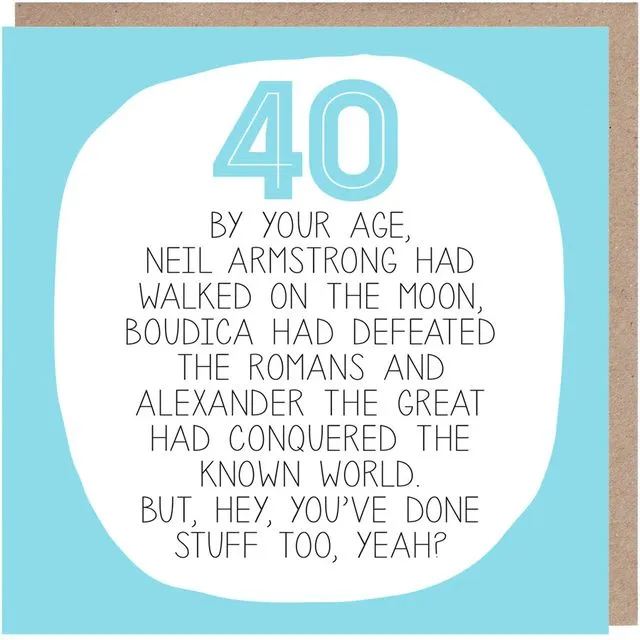 40th Birthday Card - By Your Age