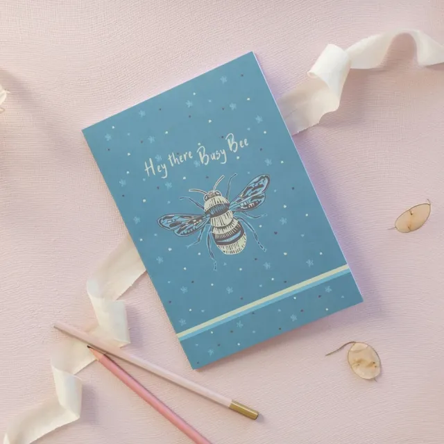 Hey There Busy Bee Design A5 Recycled Notebook
