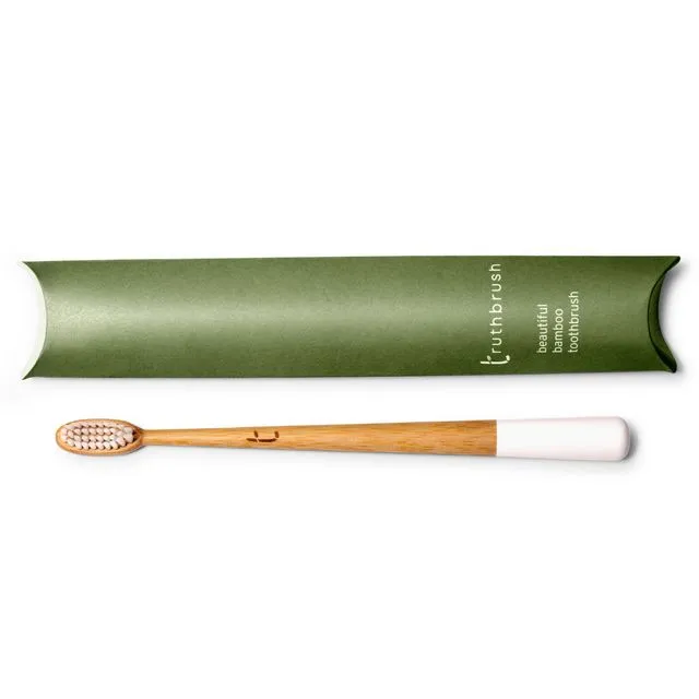 The Truthbrush - Cloud White with Soft or Medium Plant Based Bristles. Case of 10