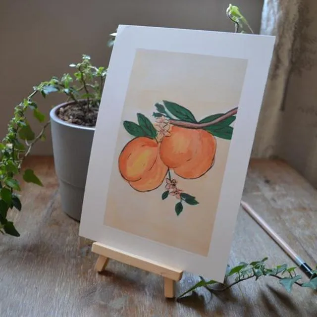 Gouache paint printed on Heavyweight paper - Peaches - A4