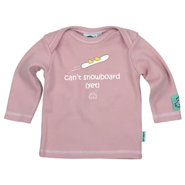 Lazy Baby Gift for Girl Snowboarders - Can't Snowboard Yet Pink T Shirt