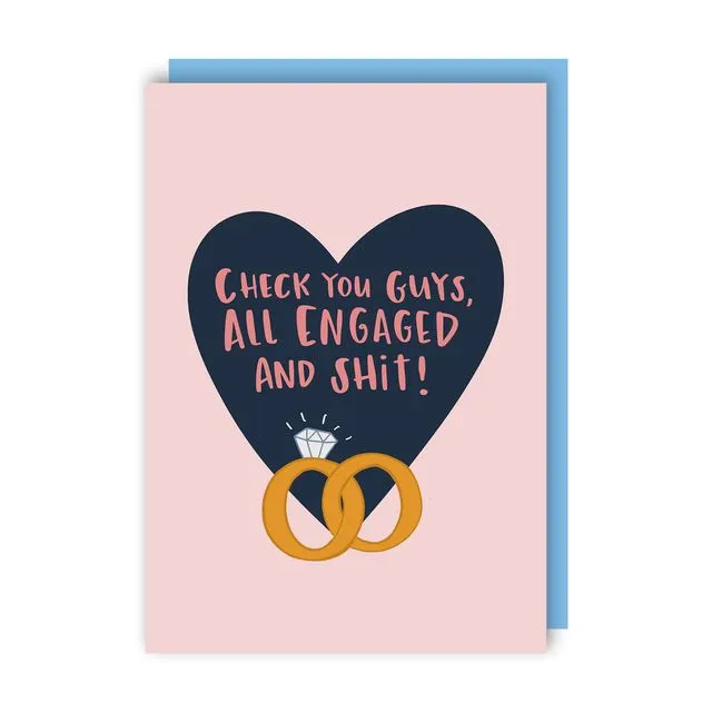 Engaged Greeting Card pack of 6