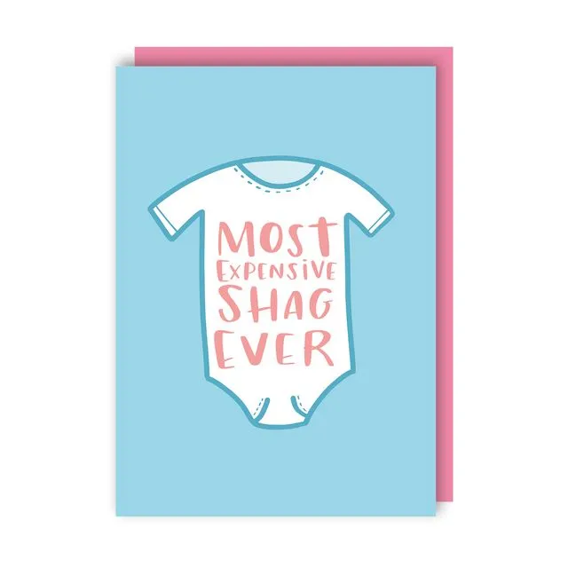 Expensive Shag New Baby Card pack of 6