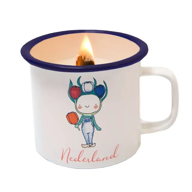 HAPPY TULIP BOY NL CANDLE IN A CUP