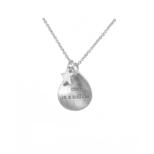 "One in a Million" Inspiration Necklace in Matt Sterling Silver