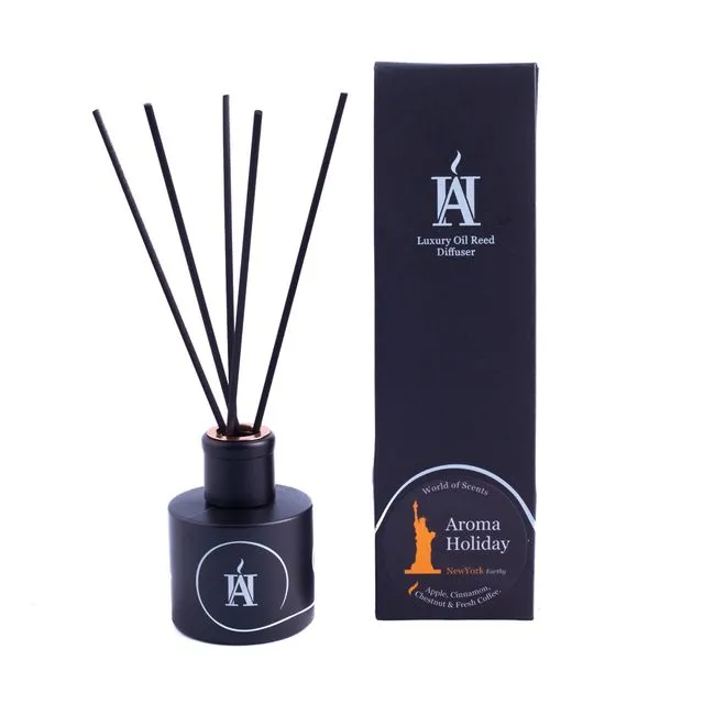 Luxury NEW YORK (USA) Earthy Oil Reed Diffuser by Aroma Holiday UK