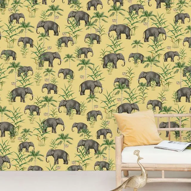 Creative Lab Amsterdam Oscar elephant Yellow Mural
