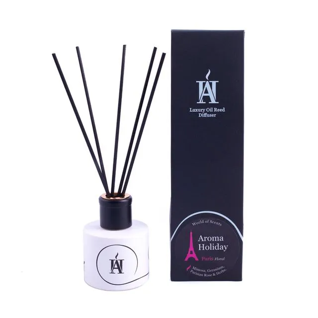 Luxury PARIS (FRANCE) Floral Oil Reed Diffuser by Aroma Holiday UK