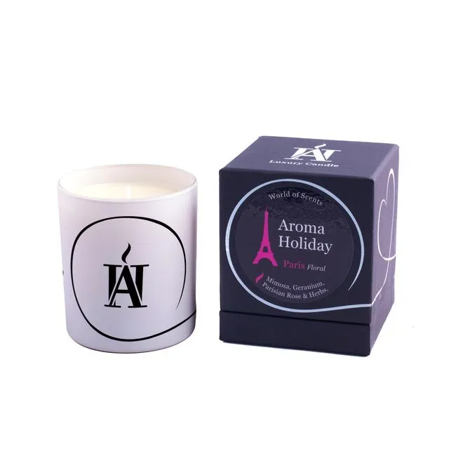 Luxury PARIS FLORAL Scented Candle by Aroma Holiday