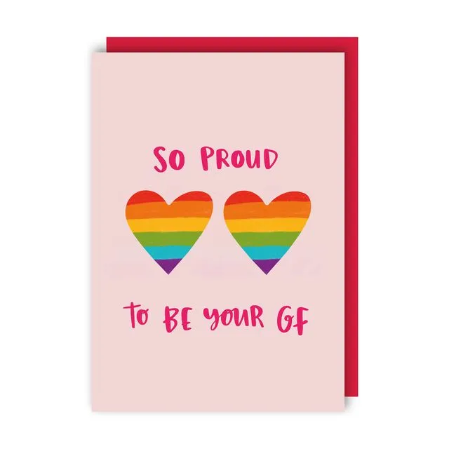 Proud Girlfriend LGBTQ+ Valentine's Day Card pack of 6 (Valentine's, Love, Anniversary)