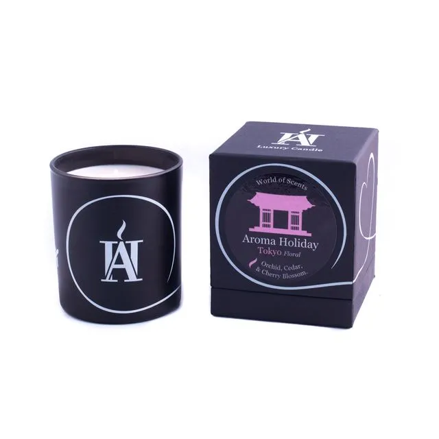Luxury TOKYO FLORAL Scented Candle by Aroma Holiday UK