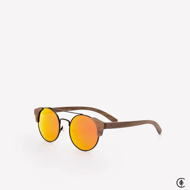 Wooden Sunglasses | Nazaré | Sunset Red Lens
