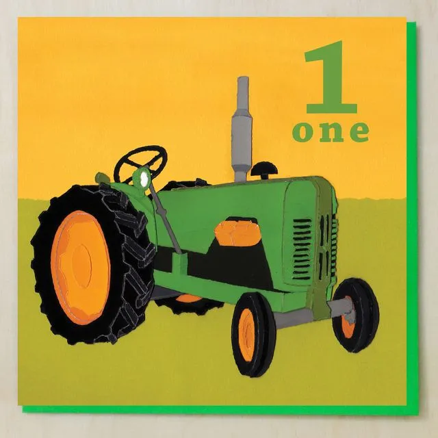 Age 1 Old Tractor Birthday Card (bundle of 6)