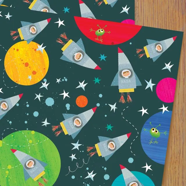 WP90 Spacemen Gift Wrapping Paper