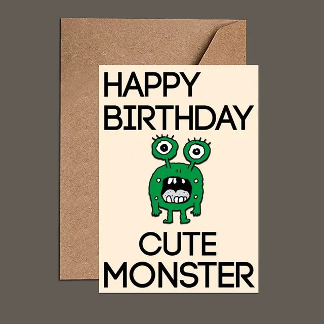 Birthday Card - Cute Monster Kids Birthday Card (WAC19105)
