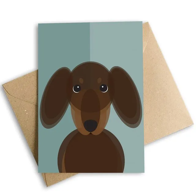 Dachshund Dog Greetings Card, Eco-Friendly