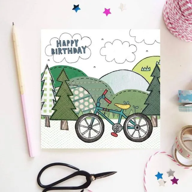 Flossy Teacake Bike Birthday Card