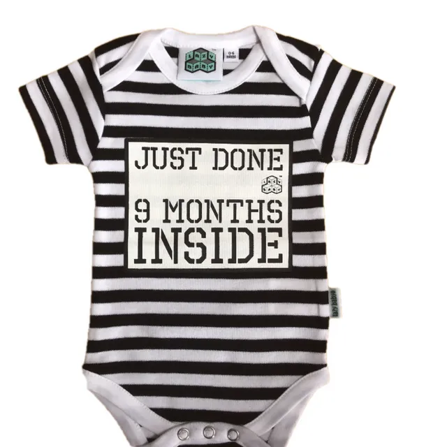 New Born gift -Just Done 9 Months Inside® Vest - Pregnancy Reveal - Coming Home Outfit - Baby Announcement