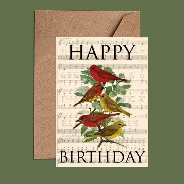 Birthday Card - Musical Notes Happy Birthday Card (WAC19104)
