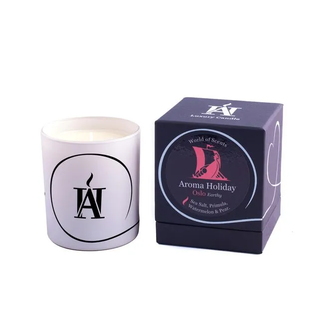 Luxury OSLO EARTHY Scented Candle by Aroma Holiday