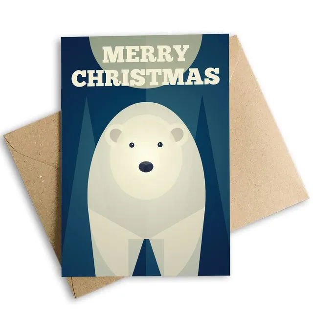 Polar Bear Christmas Card, Eco-Friendly