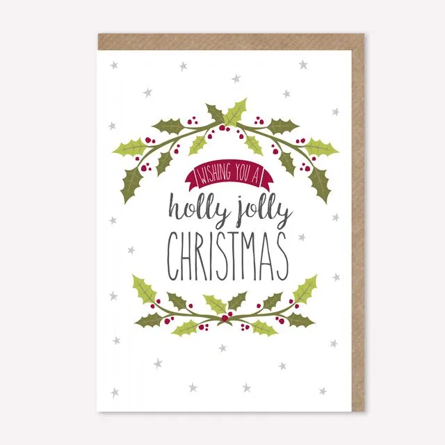 Christmas card - holly jolly