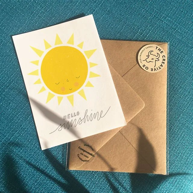 Hello Sunshine Greeting card & envelope