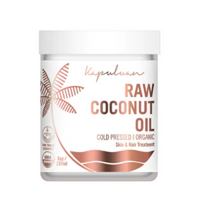 Kapuluan Organic Coconut Oil for Hair, Skin - Raw Extra Virgin Coconut Oil - Pure Unrefined Cold Pressed Oil with MCTs for Body Care or Haircare, Hair Growth, Aceite de Coco Organico, Baby, Dogs, Pets