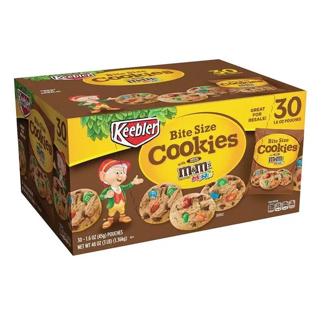 Keebler M&amp;M Bite Size Chocolate Cookies 45g – 30 Pack