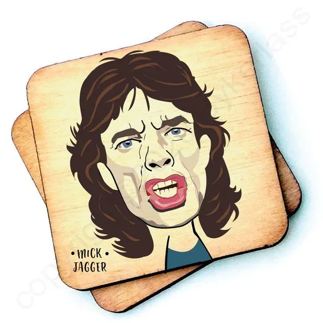 Mick Jagger Character Wooden Coaster - RWC1 - Pack of 6