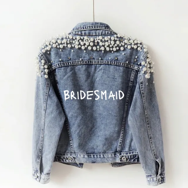BRIDESMAID Pearl Customised Graffiti Denim Jacket