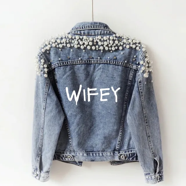 WIFEY Pearl Customised Graffiti Denim Jacket