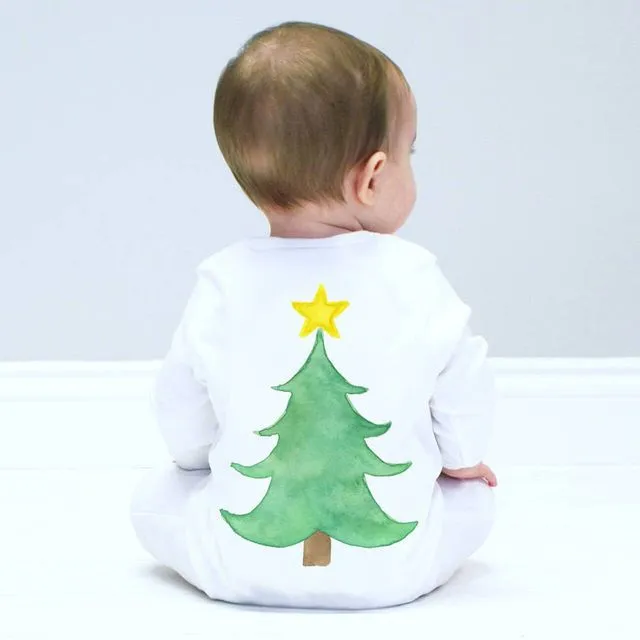 Christmas Tree Baby Sleepsuit