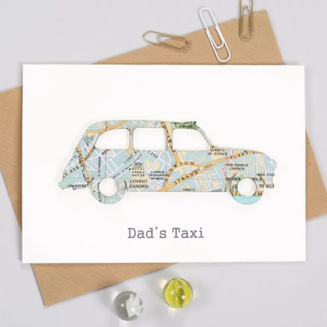 Handmade map beetle car cards (pk of 6)