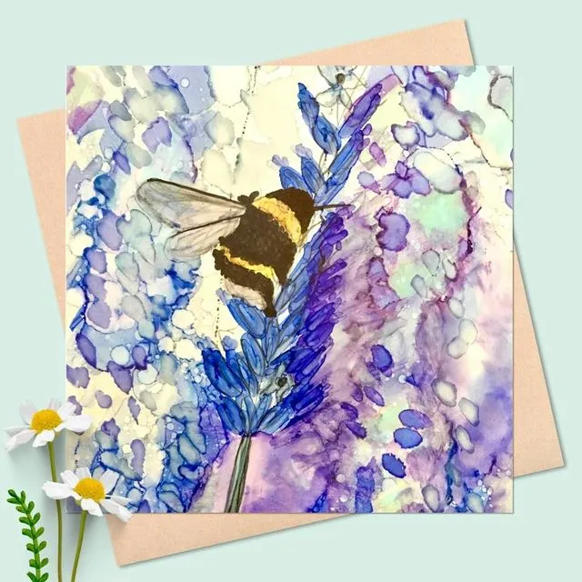 Bee On Lavender - blank cards