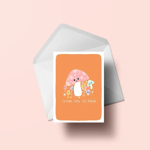Thank you so mush Card - Mushroom Toadstool