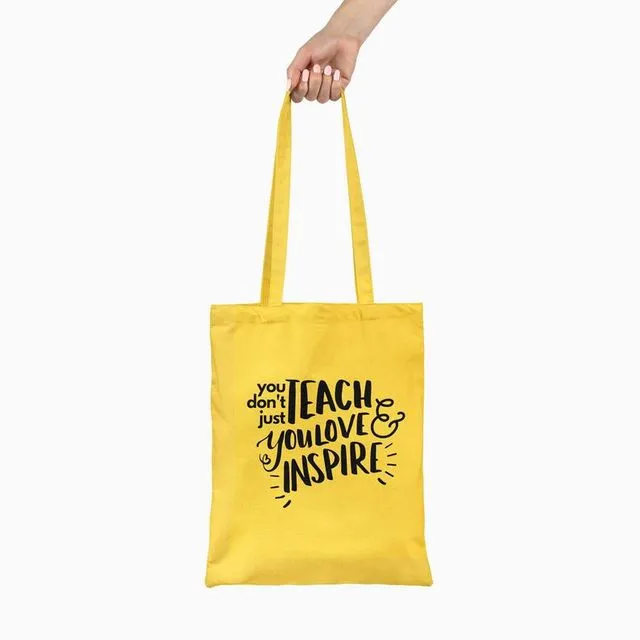Teach, Love, Inspire Yellow Tote Bag