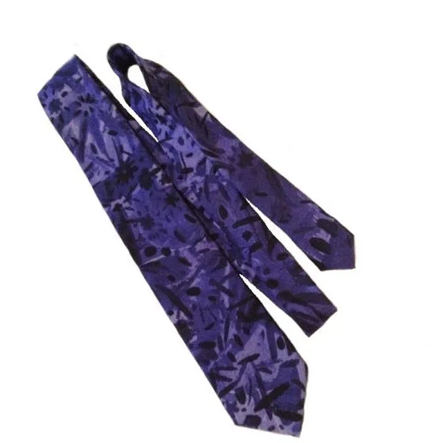 Purple Fireworks Tie - Unique Handmade Satin Twill Tie
