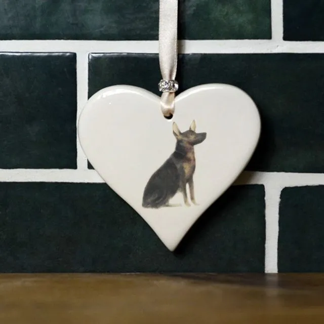 Alsation / German Shepherd Ceramic Heart