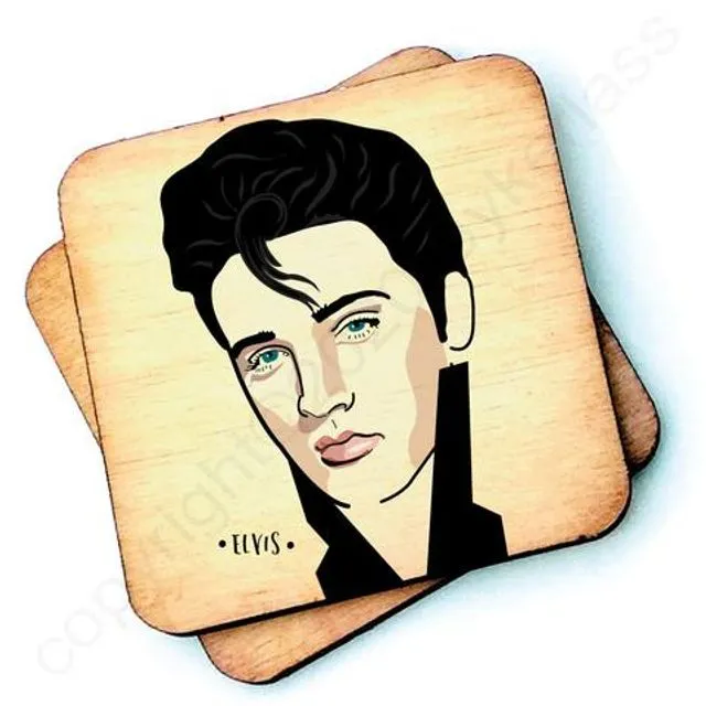 Elvis Character Wooden Coaster - RWC1 - Pack of 6