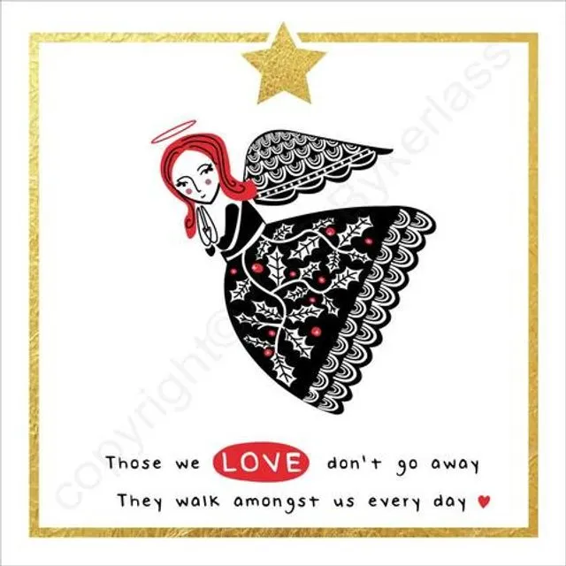 Those We Love Don't Go Away Angel Christmas Card - FX97 - Pack of 6