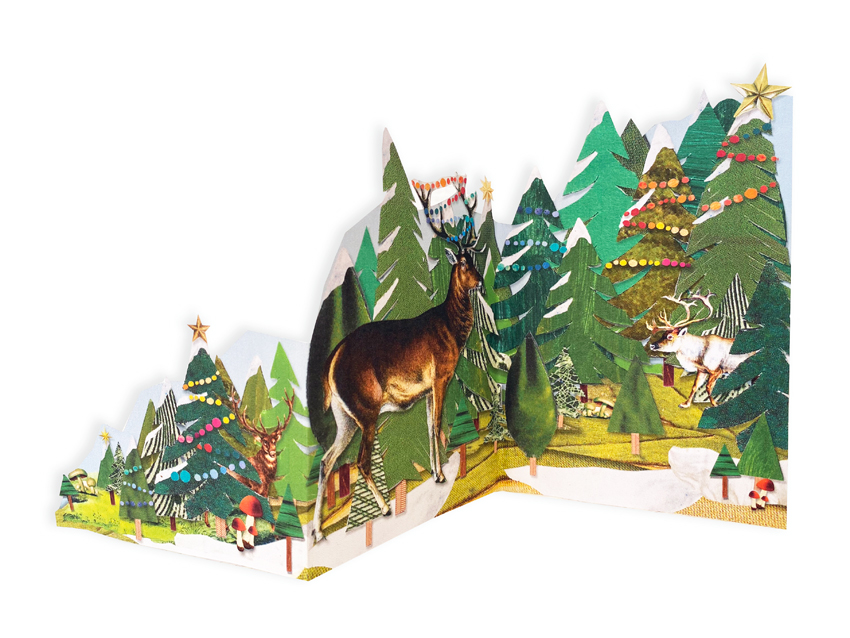 Christmas Cards - The Tri-Fold Collection - Festive Stags