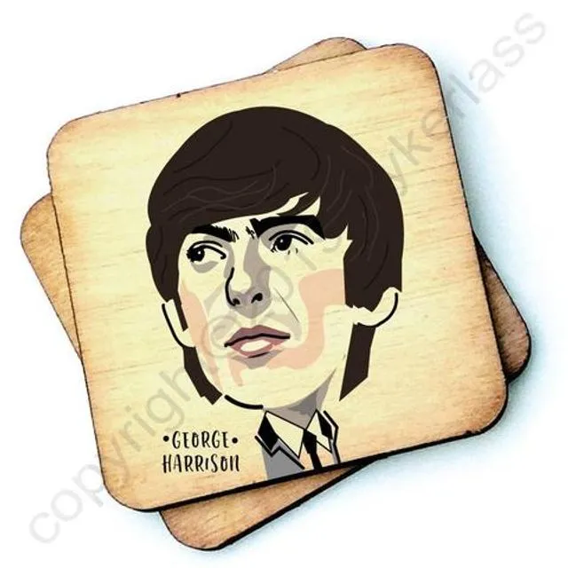 George Harrison Character Wooden Coaster - RWC1 - Pack of 6
