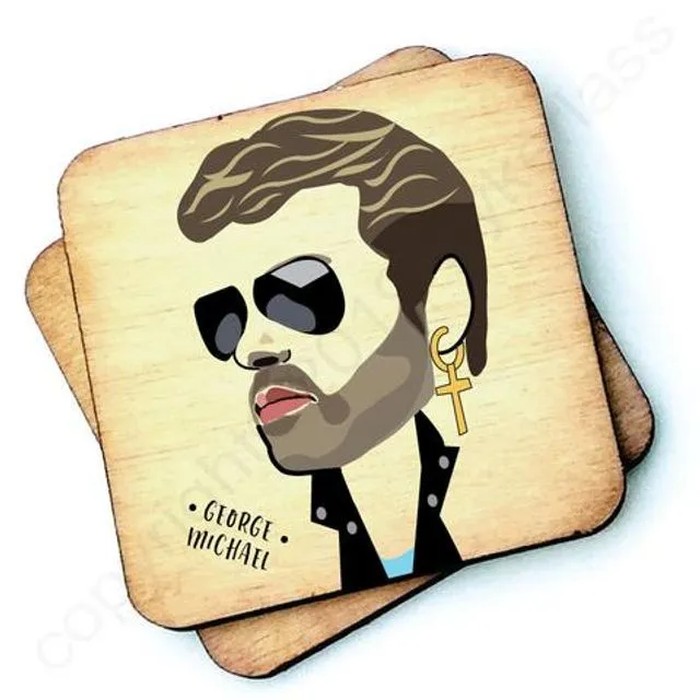 George Michael Character Wooden Coaster - RWC1 - Pack of 6